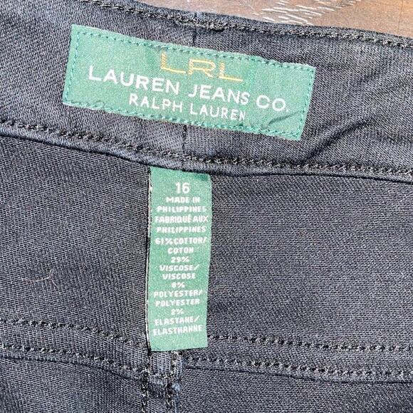 LRL Lauren Jeans Black High Rise Straight Leg Plus Size 16 Classic Denim - Picture 3 of 4